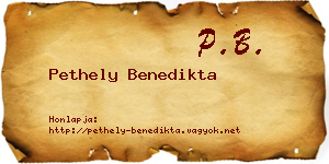 Pethely Benedikta névjegykártya